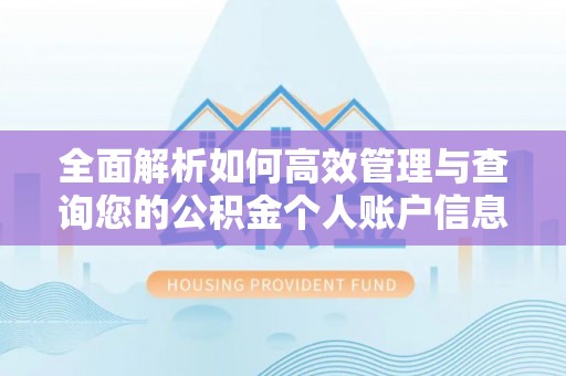 米林全面解析如何高效管理与查询您的公积金个人账户信息